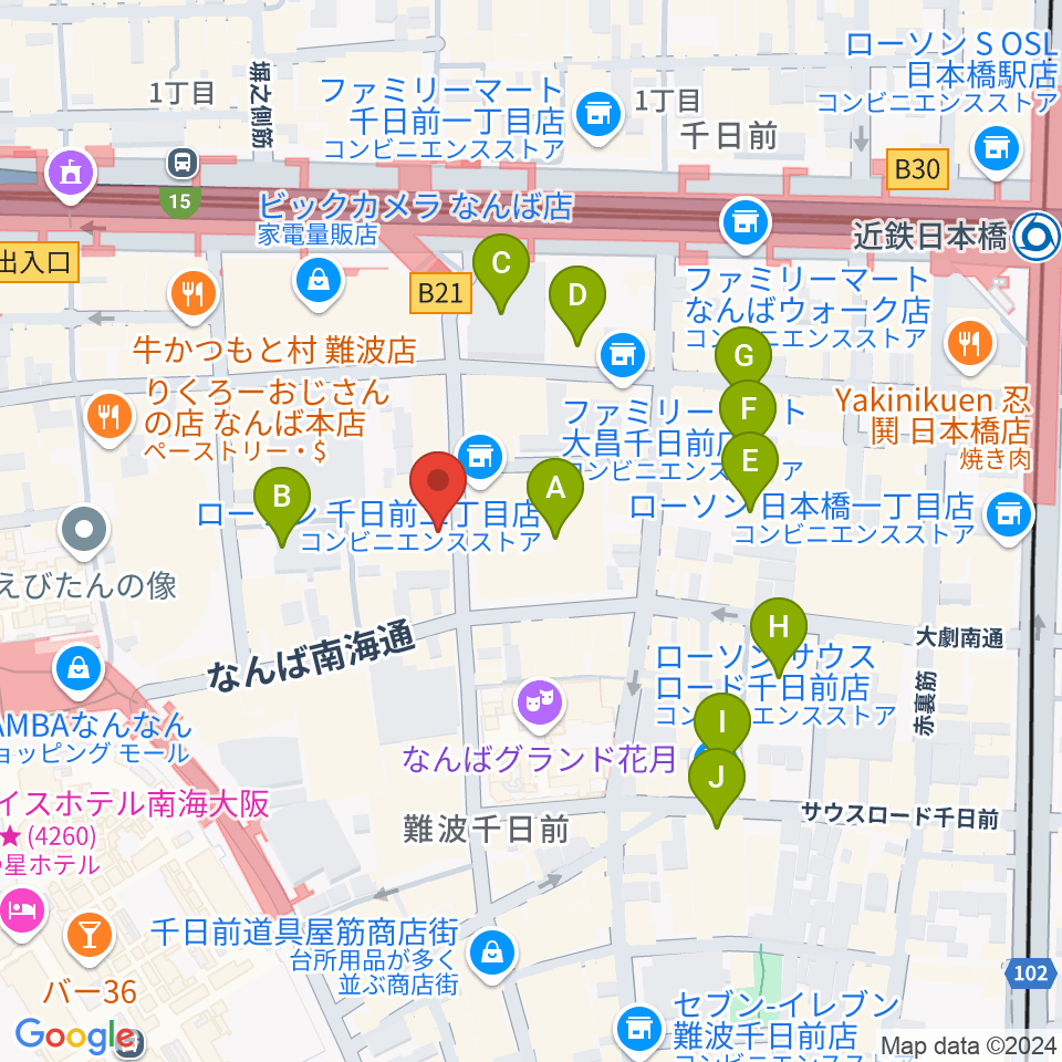 TOHOシネマズなんば別館周辺のホテル一覧地図