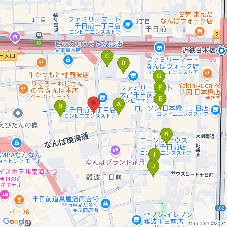 TOHOシネマズなんば別館周辺のホテル一覧地図