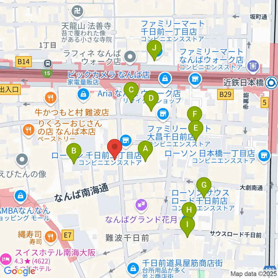 TOHOシネマズなんば別館周辺のホテル一覧地図