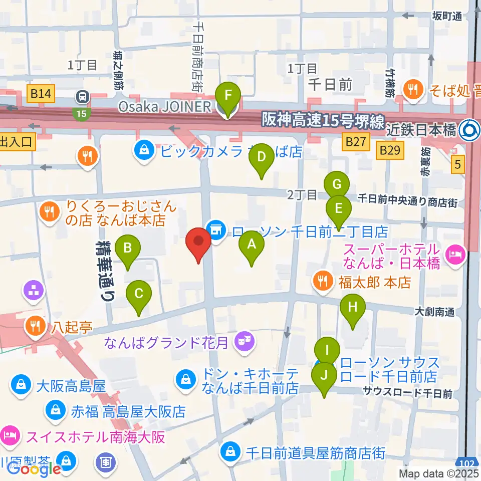 TOHOシネマズなんば別館周辺のホテル一覧地図