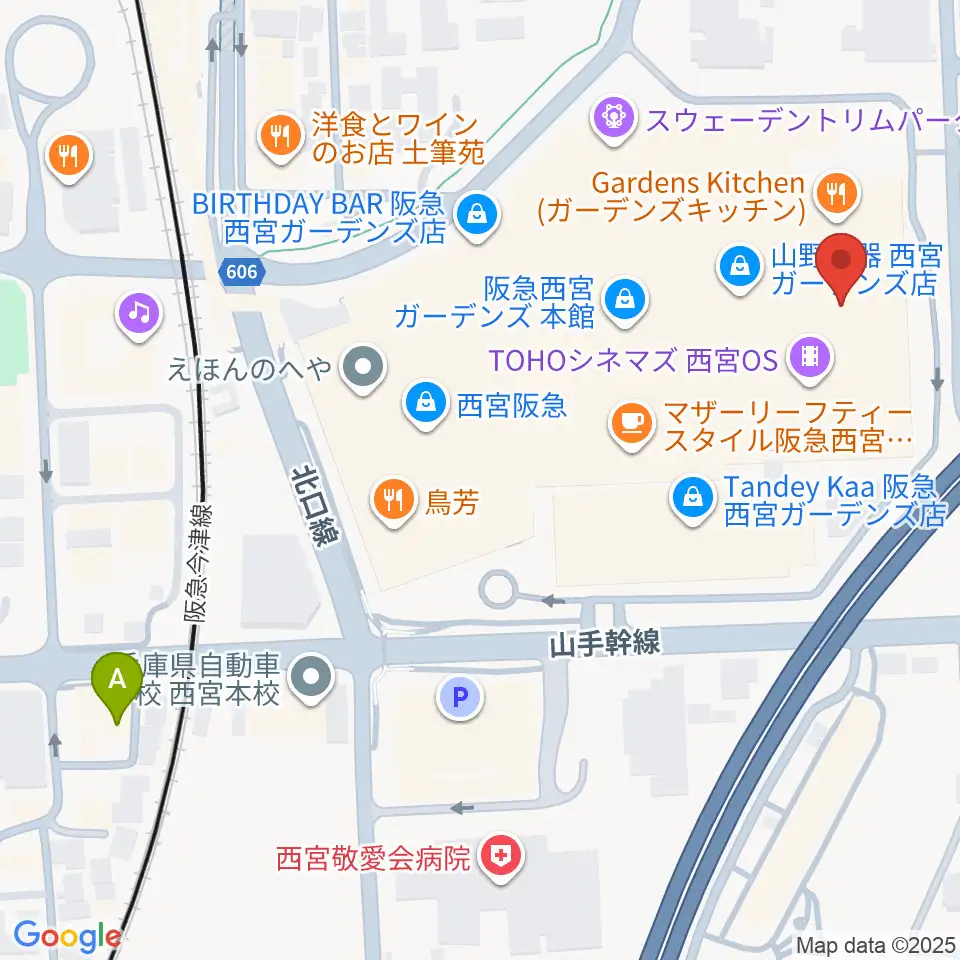 TOHOシネマズ西宮OS周辺のホテル一覧地図