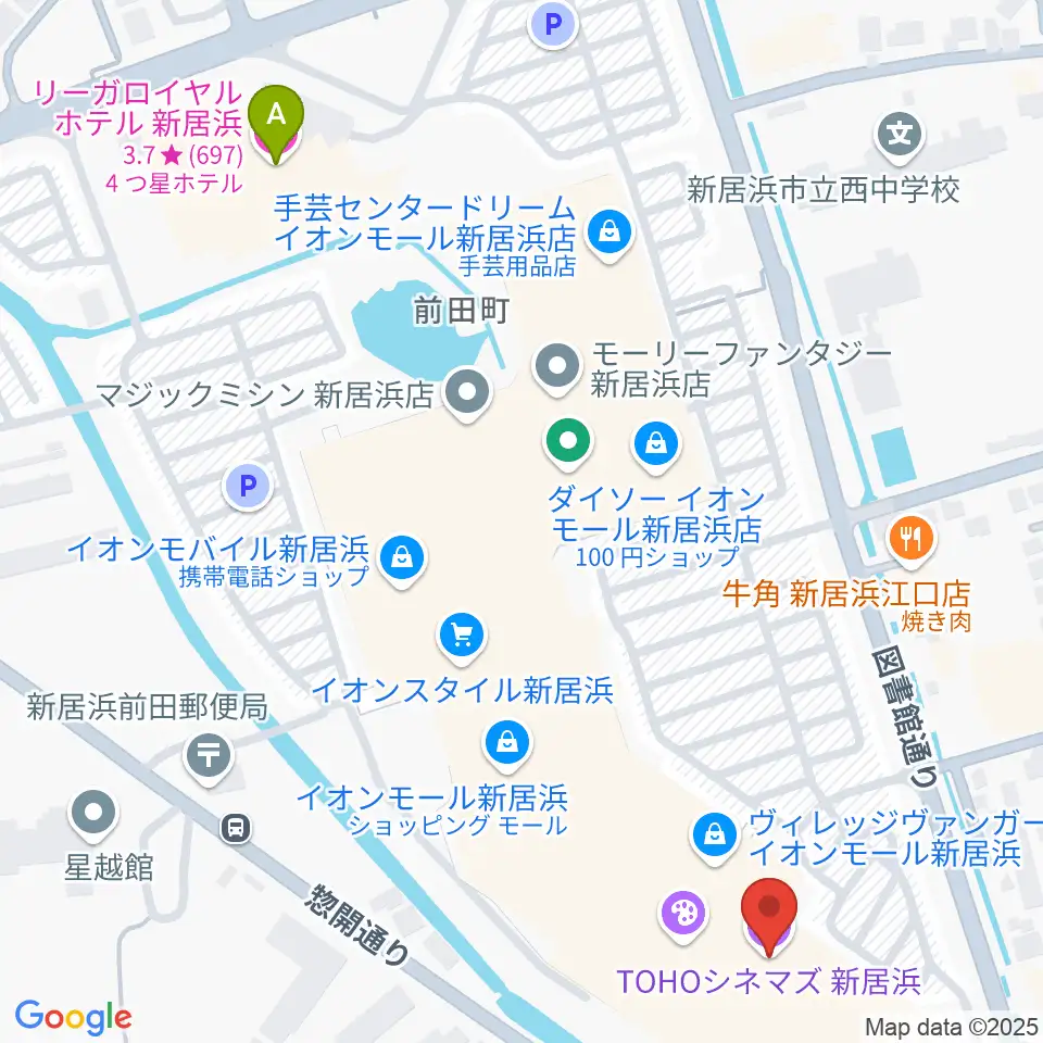 TOHOシネマズ新居浜周辺のホテル一覧地図