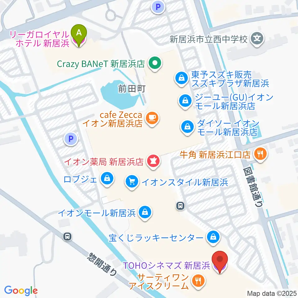 TOHOシネマズ新居浜周辺のホテル一覧地図