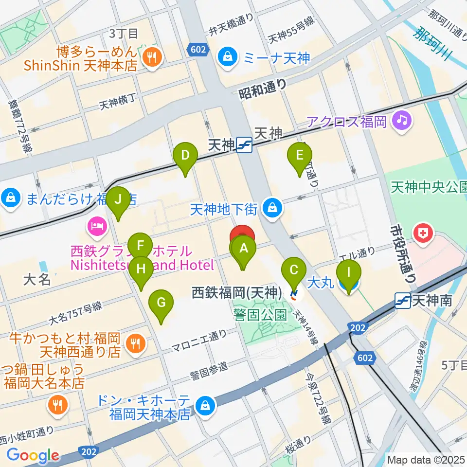 TOHOシネマズ天神・ソラリア館周辺のホテル一覧地図