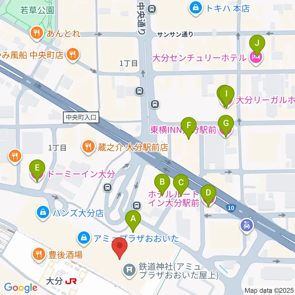 TOHOシネマズ アミュプラザおおいた周辺のホテル一覧地図
