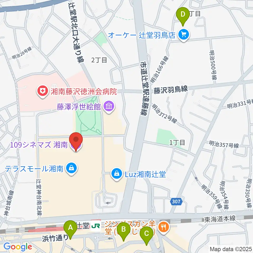 109シネマズ湘南周辺のホテル一覧地図