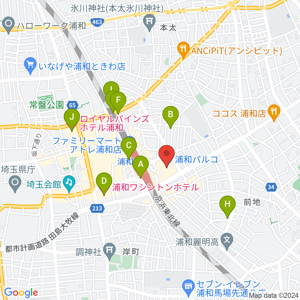 ユナイテッド・シネマ浦和周辺のホテル一覧地図