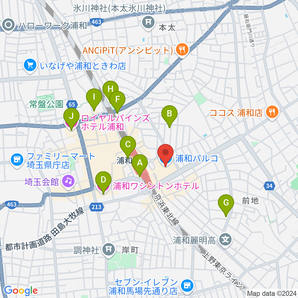 ユナイテッド・シネマ浦和周辺のホテル一覧地図