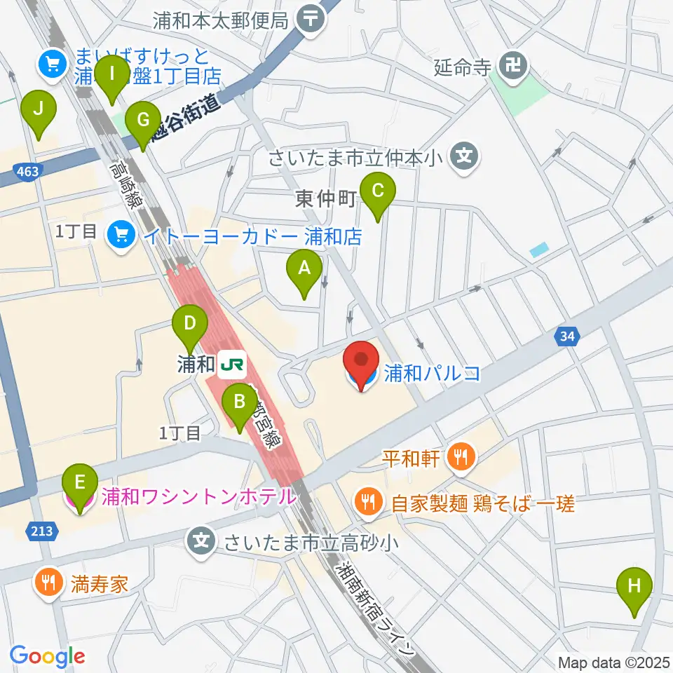 ユナイテッド・シネマ浦和周辺のホテル一覧地図