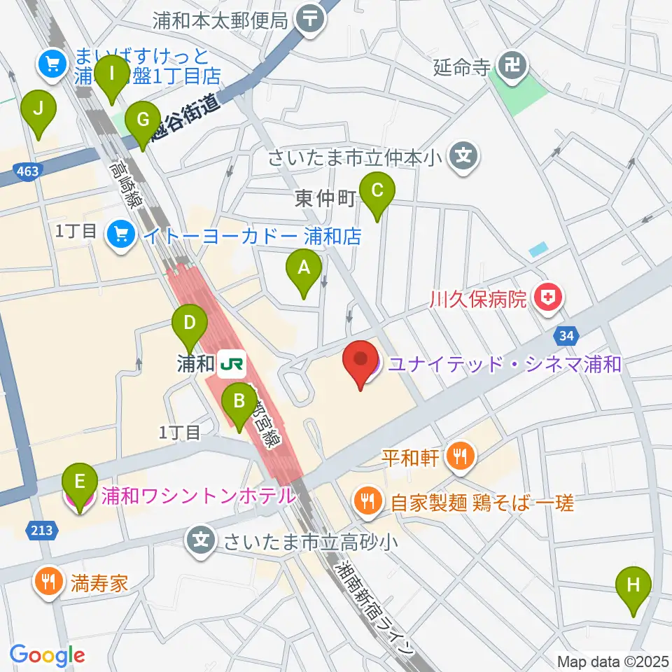 ユナイテッド・シネマ浦和周辺のホテル一覧地図