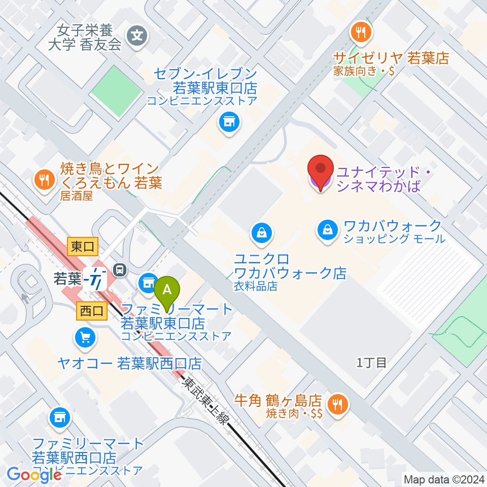 ユナイテッド・シネマわかば周辺のホテル一覧地図