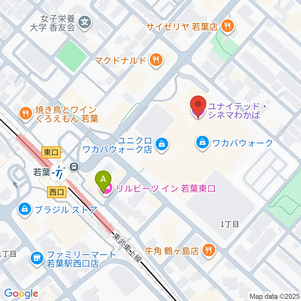 ユナイテッド・シネマわかば周辺のホテル一覧地図