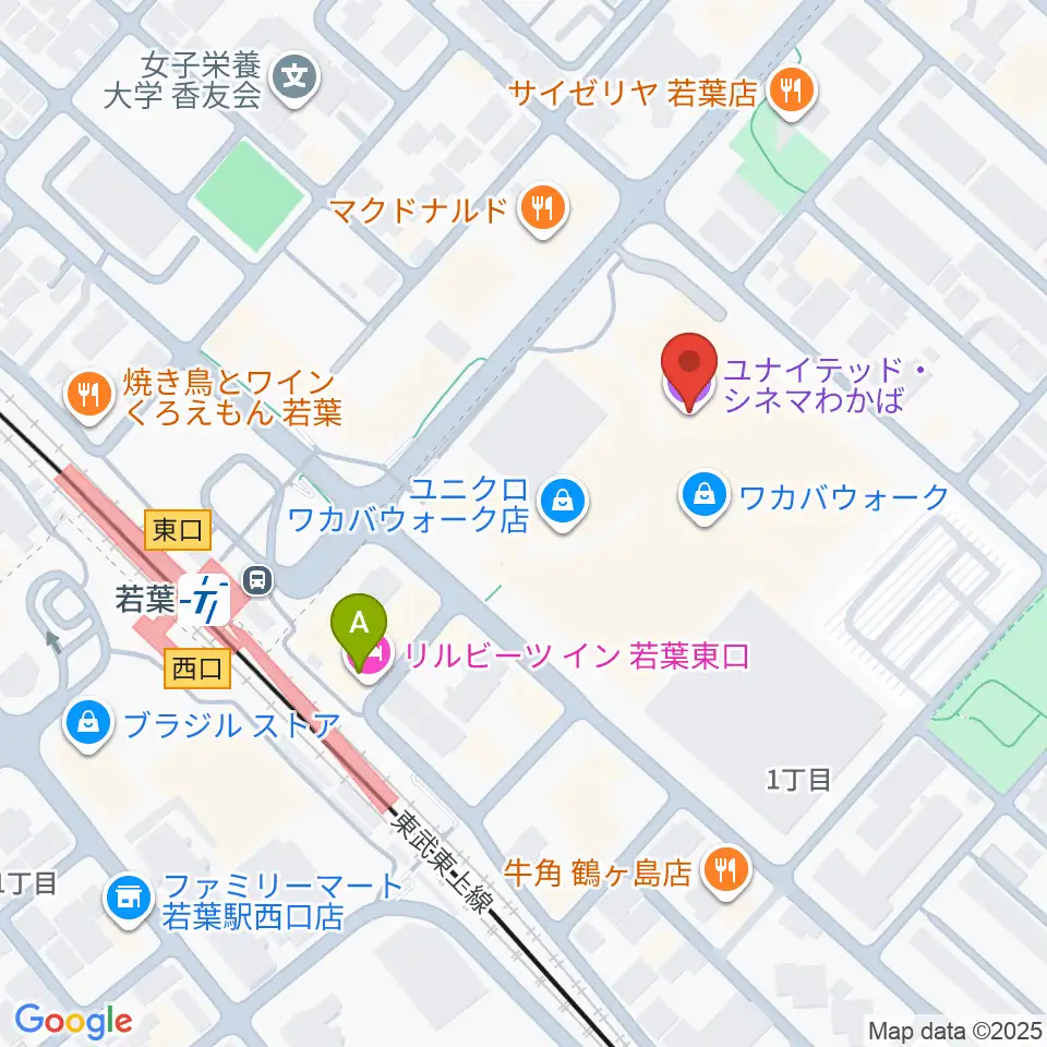 ユナイテッド・シネマわかば周辺のホテル一覧地図