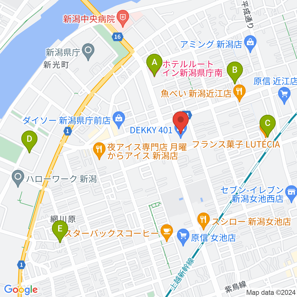 ユナイテッド・シネマ新潟周辺のホテル一覧地図