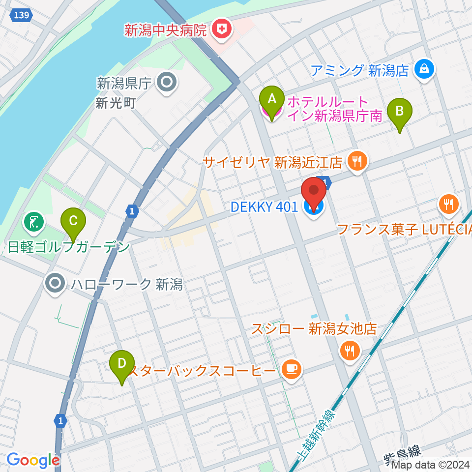 ユナイテッド・シネマ新潟周辺のホテル一覧地図