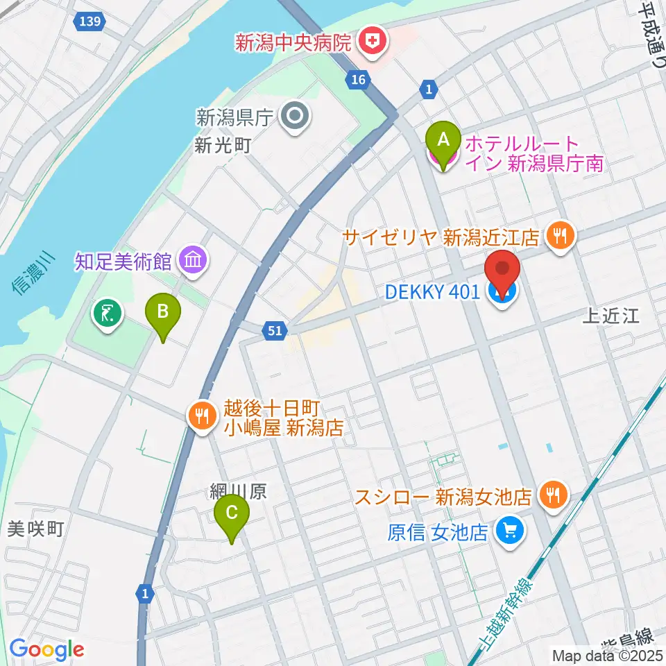 ユナイテッド・シネマ新潟周辺のホテル一覧地図