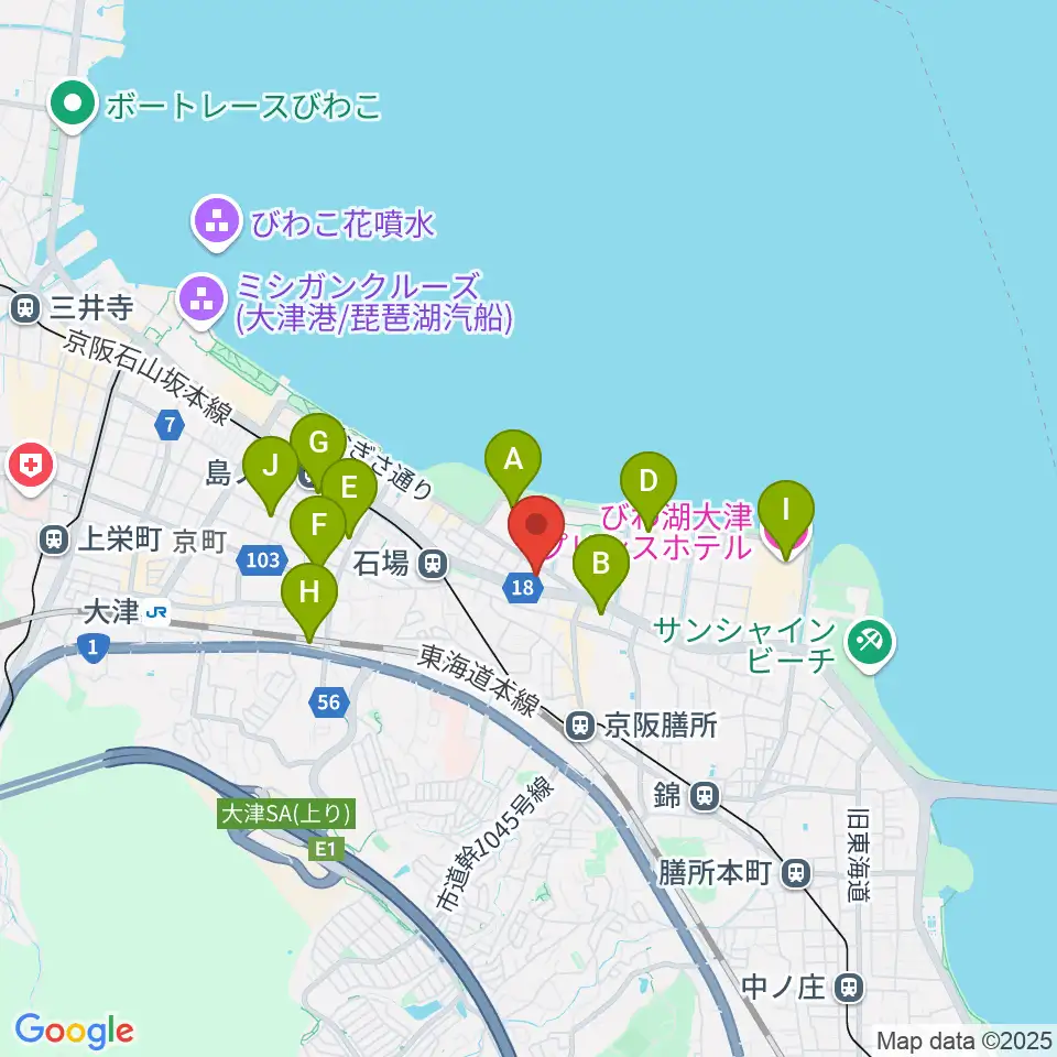 ユナイテッド・シネマ大津周辺のホテル一覧地図