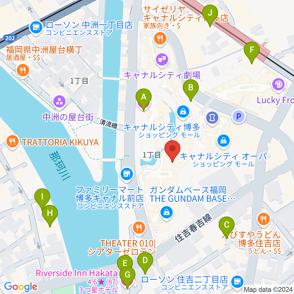 ユナイテッド・シネマ キャナルシティ13周辺のホテル一覧地図