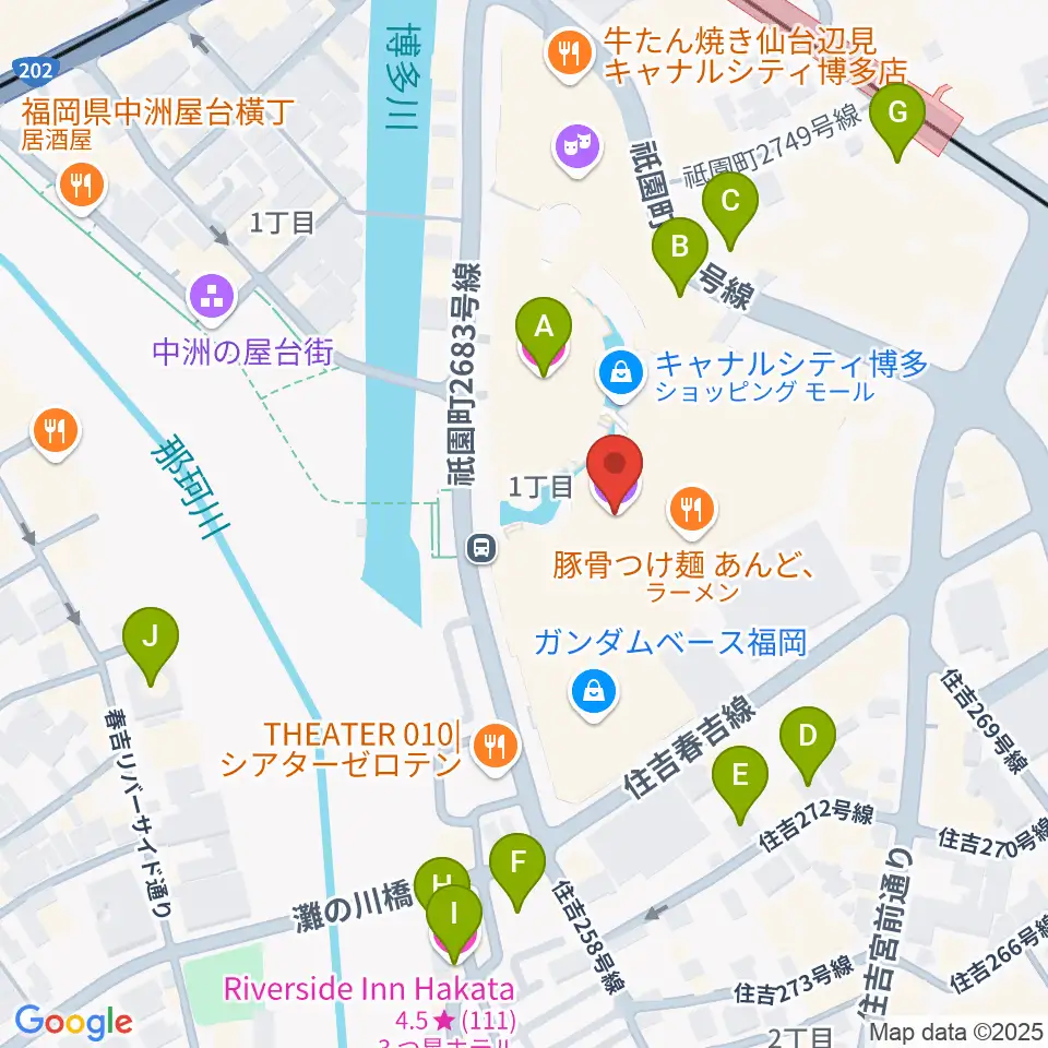 ユナイテッド・シネマ キャナルシティ13周辺のホテル一覧地図