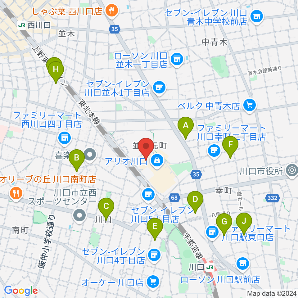 MOVIX川口周辺のホテル一覧地図