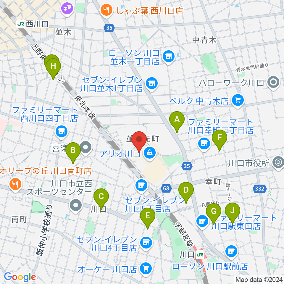 MOVIX川口周辺のホテル一覧地図