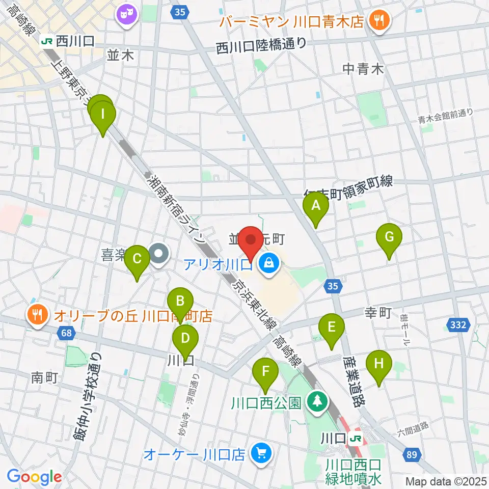 MOVIX川口周辺のホテル一覧地図
