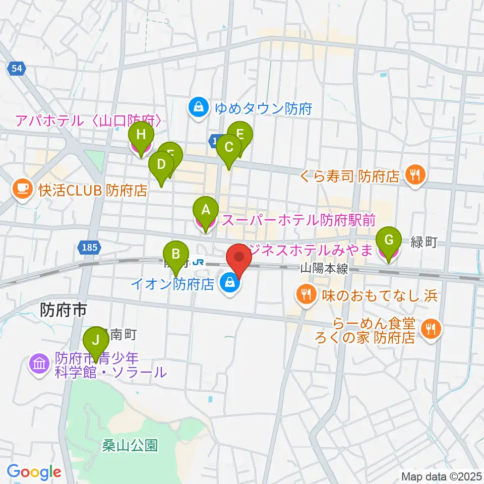 イオンシネマ防府周辺のホテル一覧地図