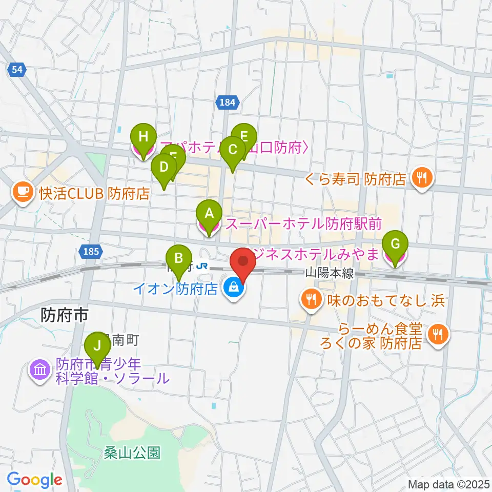 イオンシネマ防府周辺のホテル一覧地図