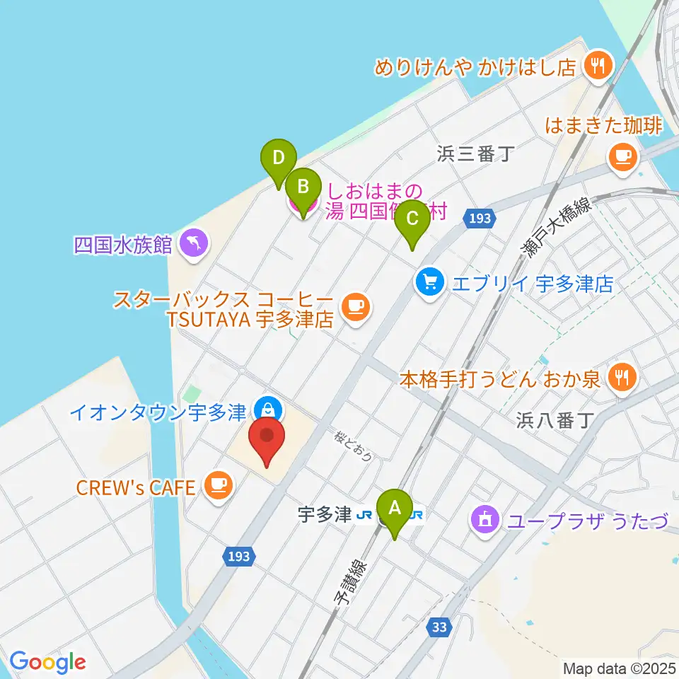 イオンシネマ宇多津周辺のホテル一覧地図
