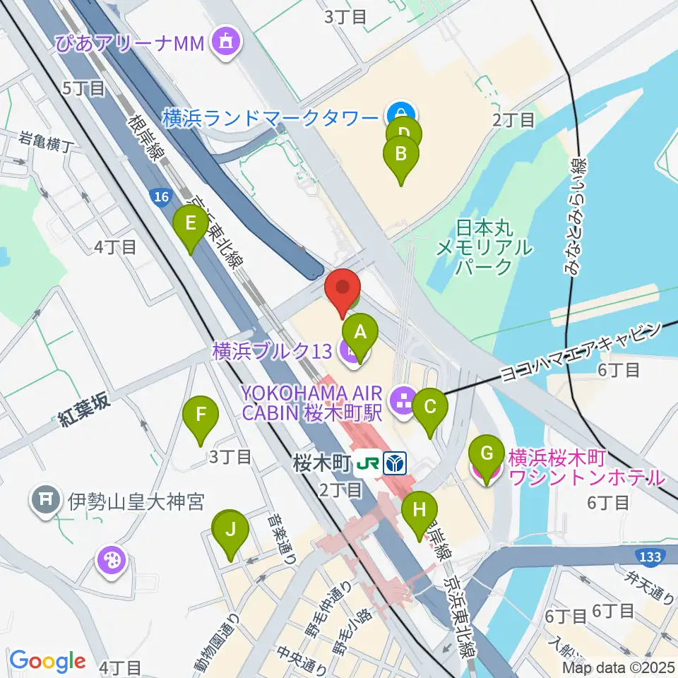 横浜ブルク13周辺のホテル一覧地図