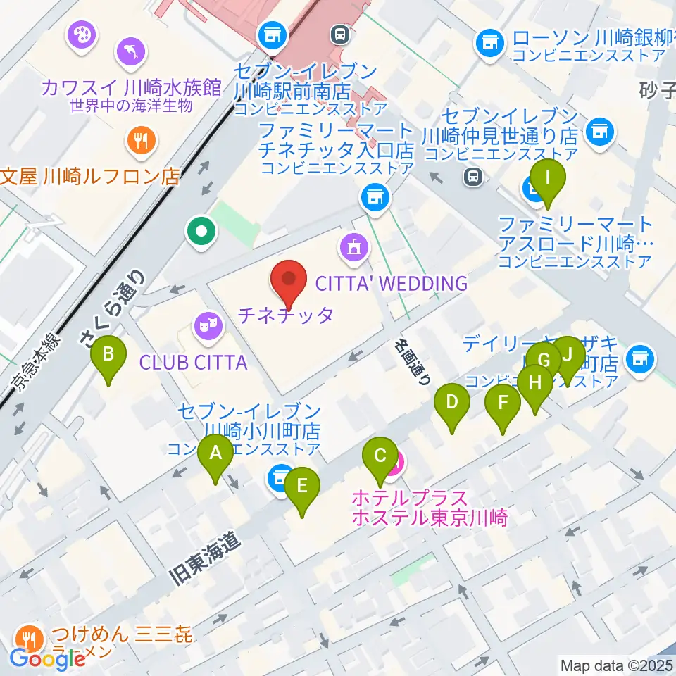 チネチッタ周辺のホテル一覧地図