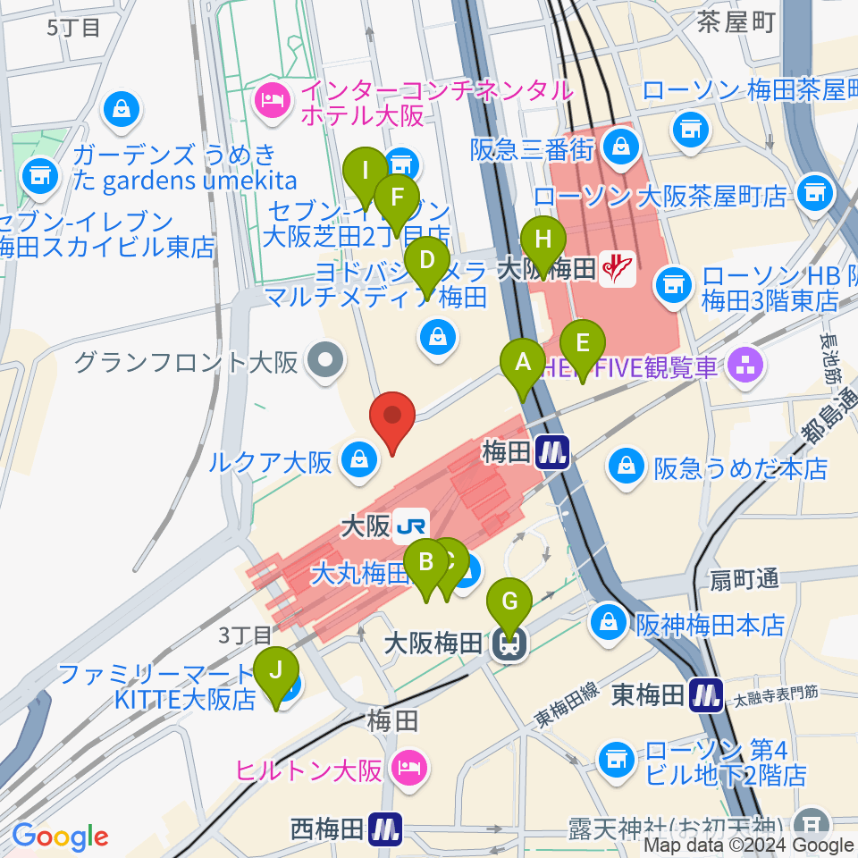 大阪ステーションシティシネマ周辺のホテル一覧地図