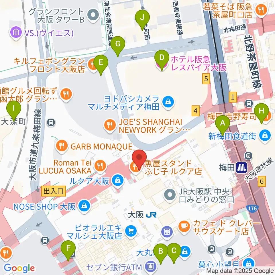 大阪ステーションシティシネマ周辺のホテル一覧地図