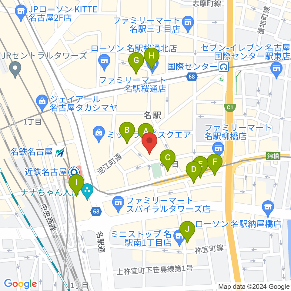 ミッドランドスクエアシネマ2周辺のホテル一覧地図