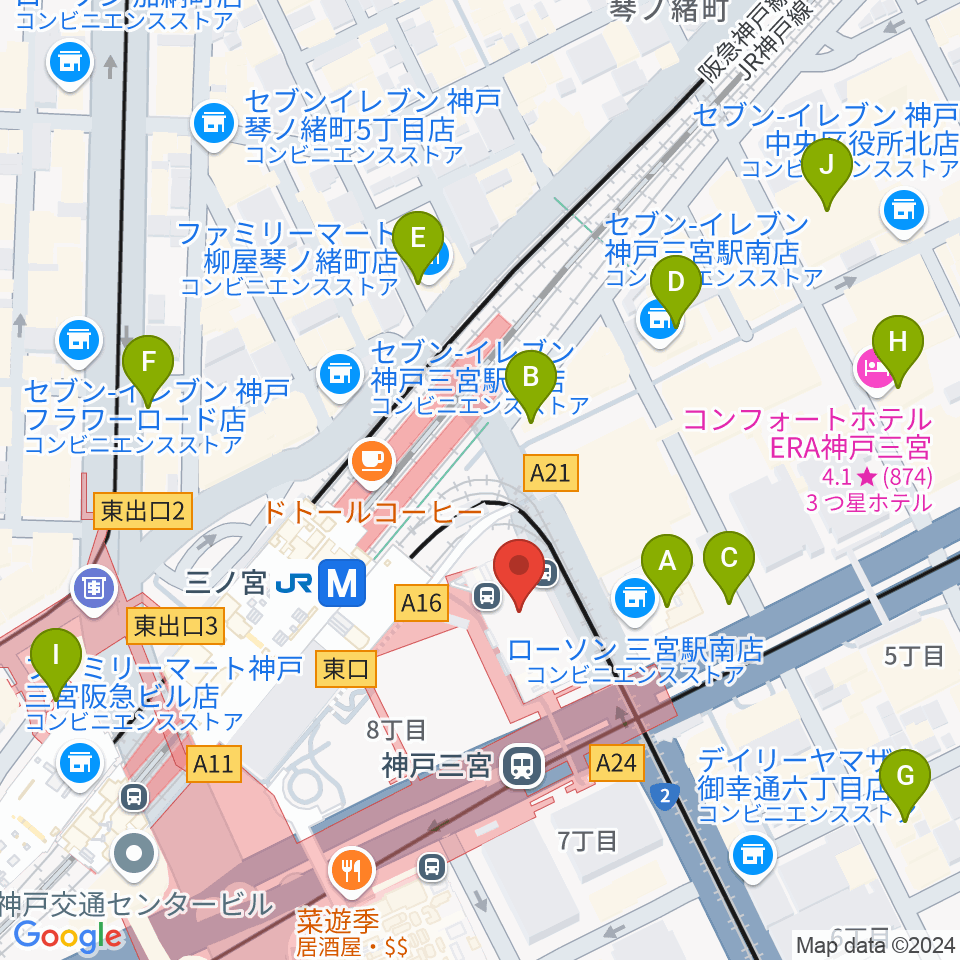 OSシネマズミント神戸周辺のホテル一覧地図