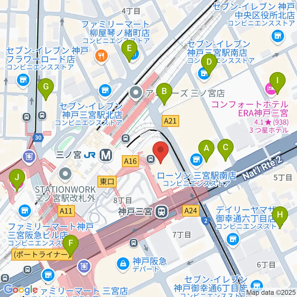 OSシネマズミント神戸周辺のホテル一覧地図