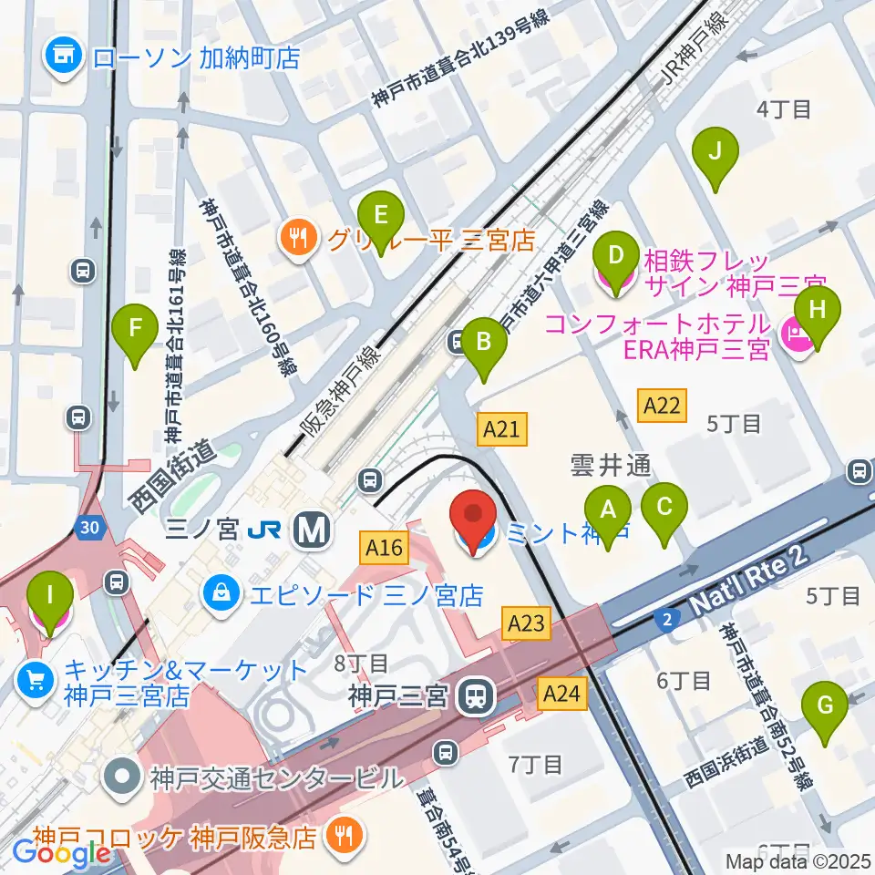 OSシネマズミント神戸周辺のホテル一覧地図