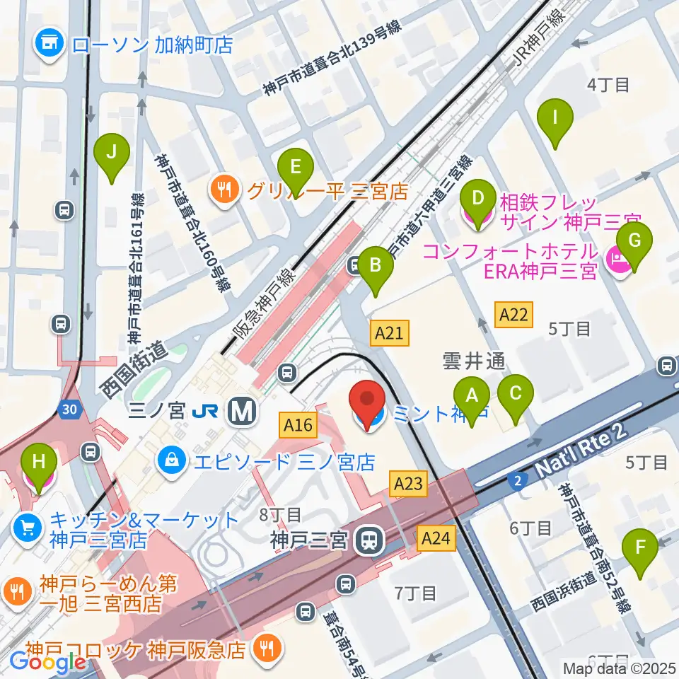 OSシネマズミント神戸周辺のホテル一覧地図