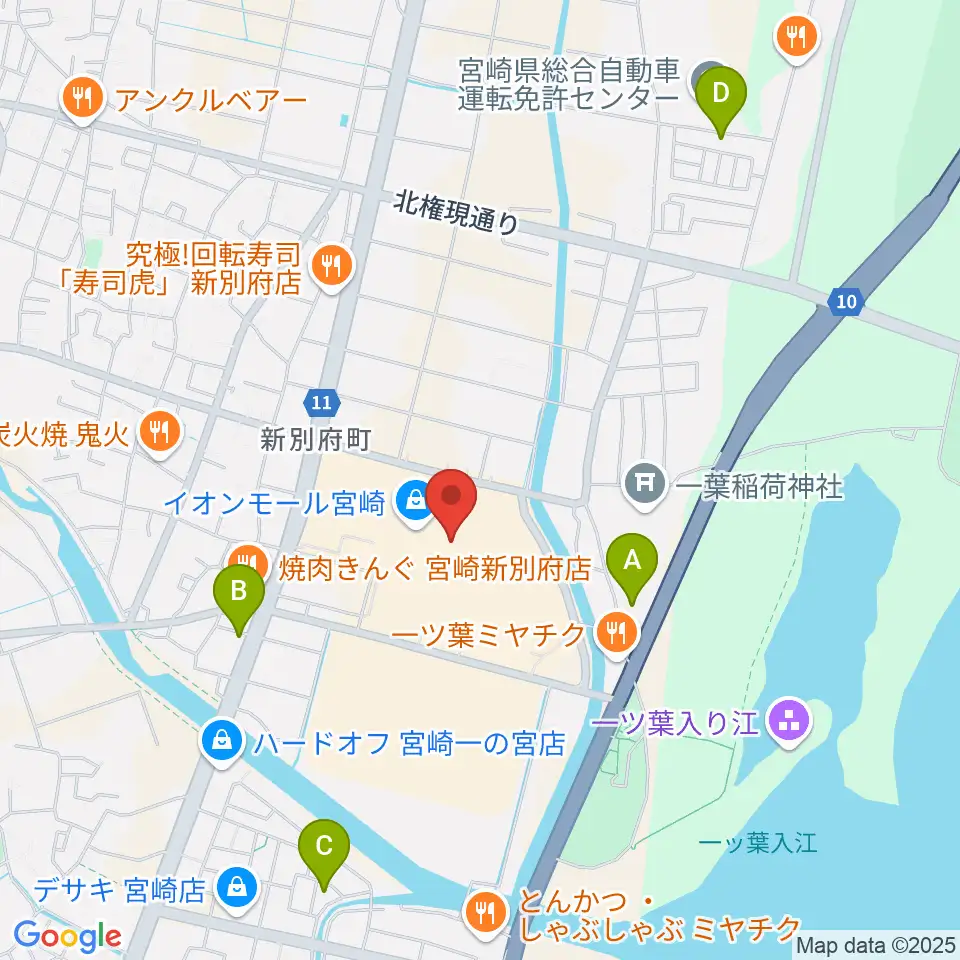 セントラルシネマ宮崎周辺のホテル一覧地図