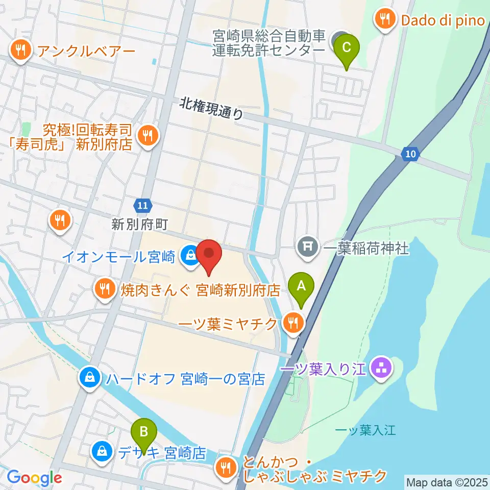 セントラルシネマ宮崎周辺のホテル一覧地図