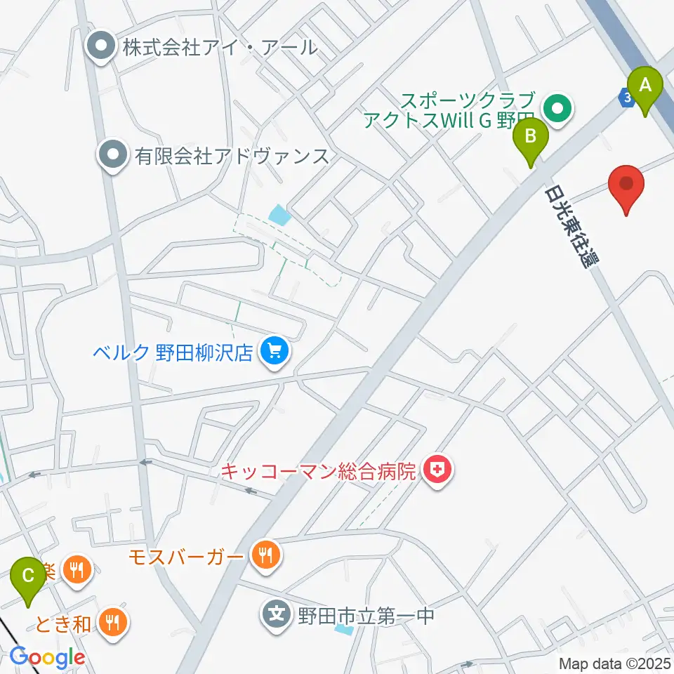 野田ガスホール周辺のホテル一覧地図