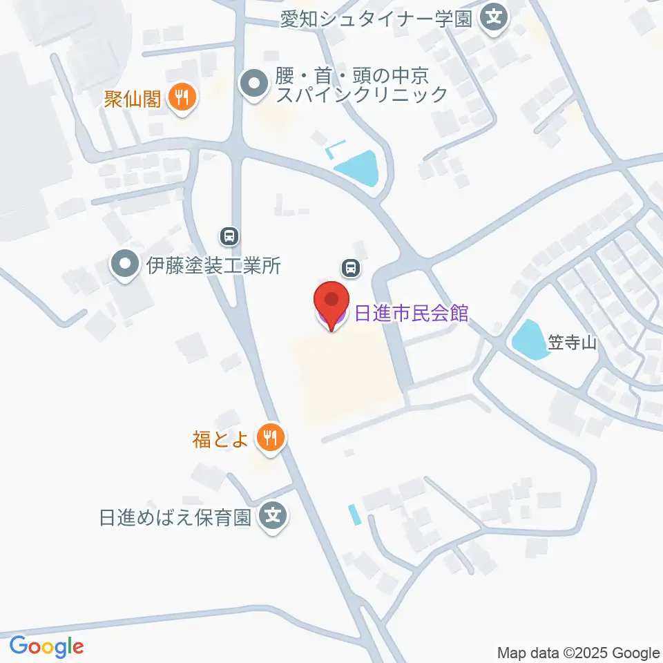 日進市民会館周辺のホテル一覧地図