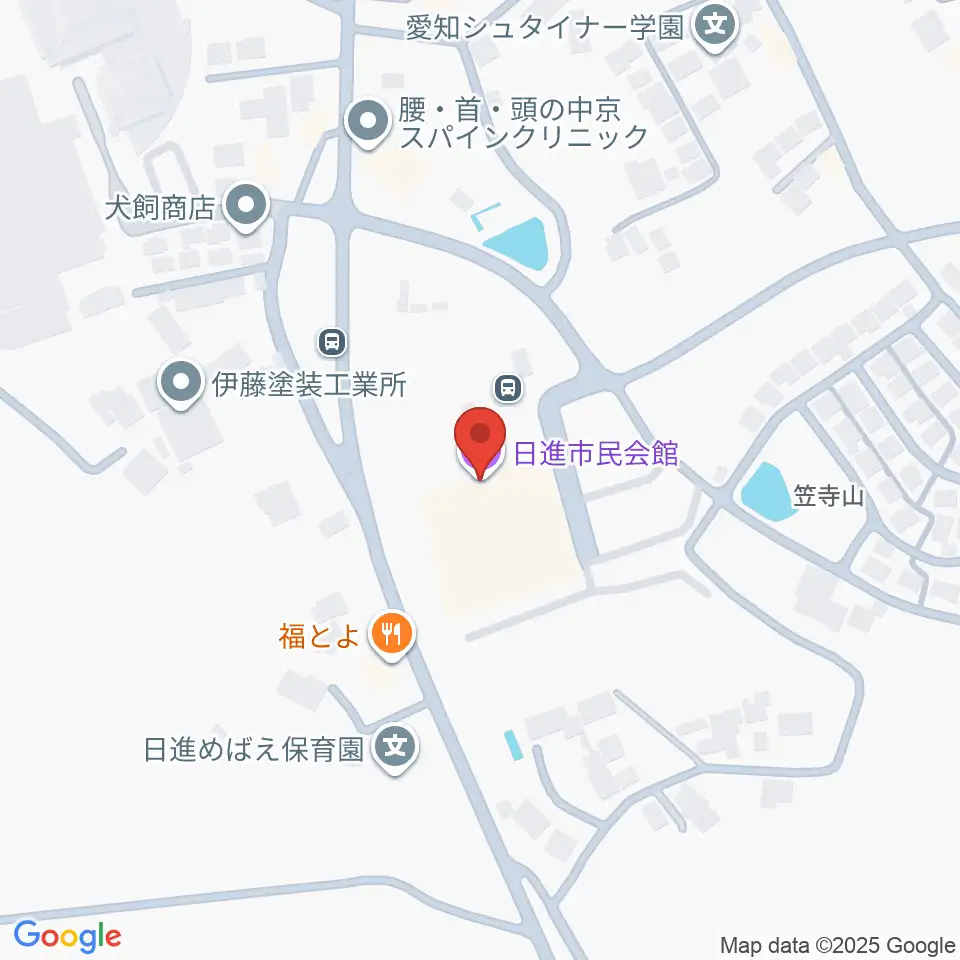 日進市民会館周辺のホテル一覧地図