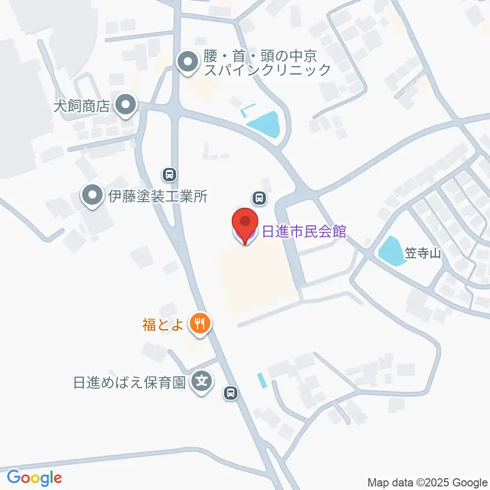 日進市民会館周辺のホテル一覧地図