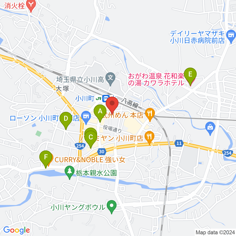 小川町民会館 リリックおがわ周辺のホテル一覧地図