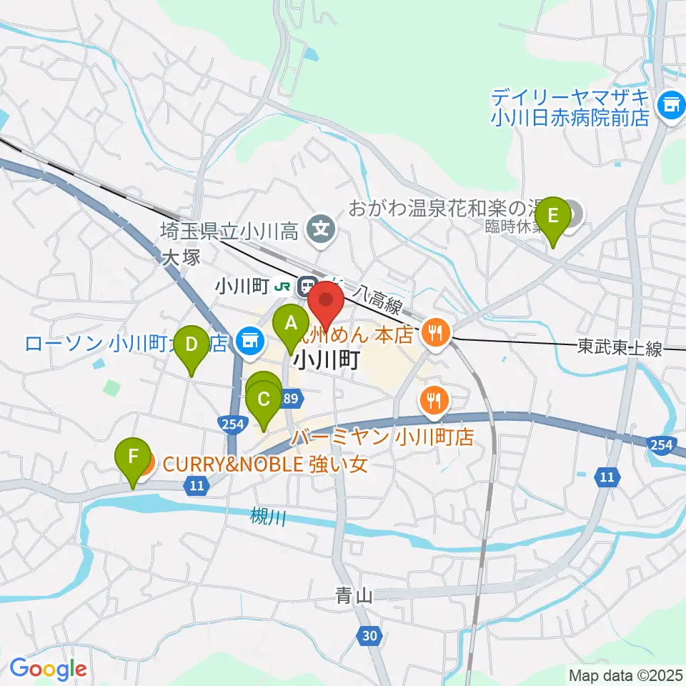 小川町民会館 リリックおがわ周辺のホテル一覧地図