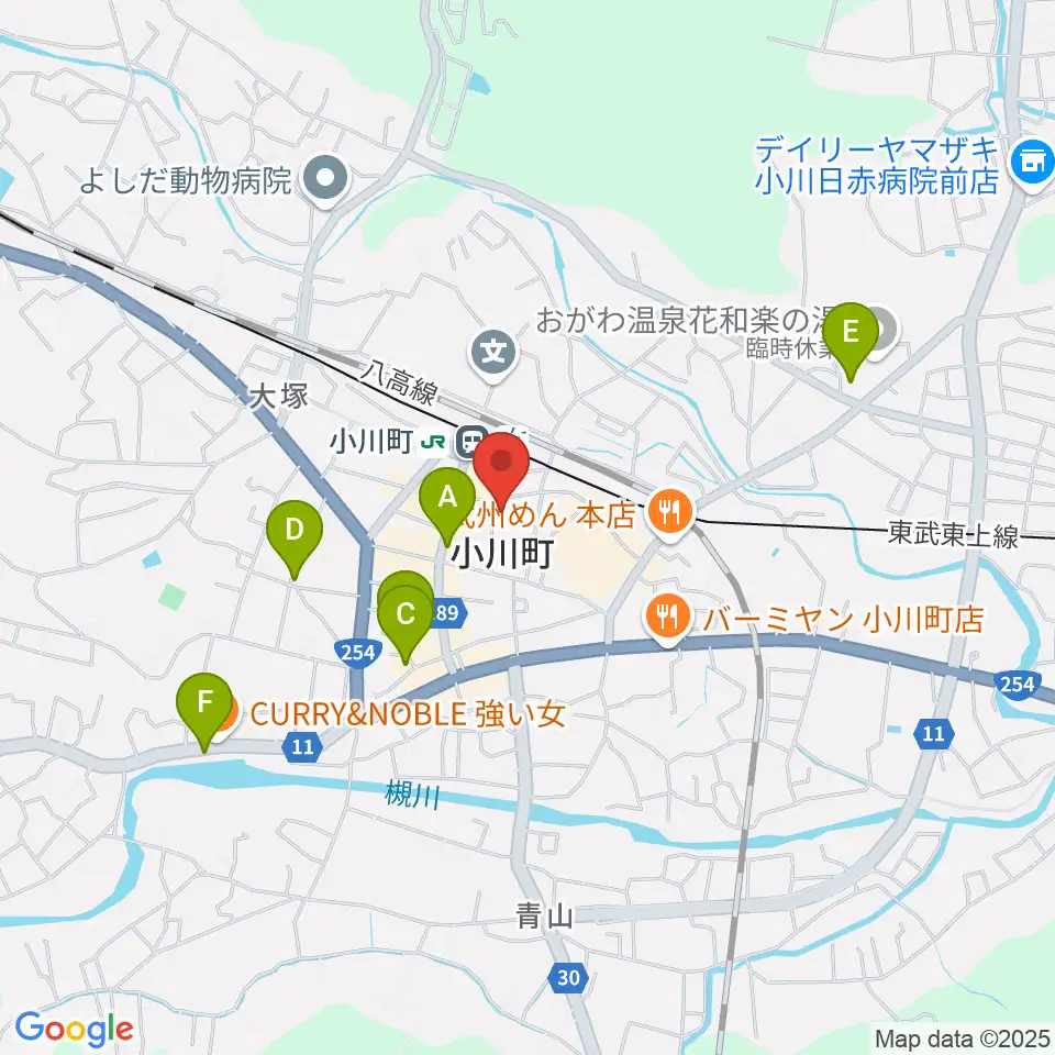 小川町民会館 リリックおがわ周辺のホテル一覧地図