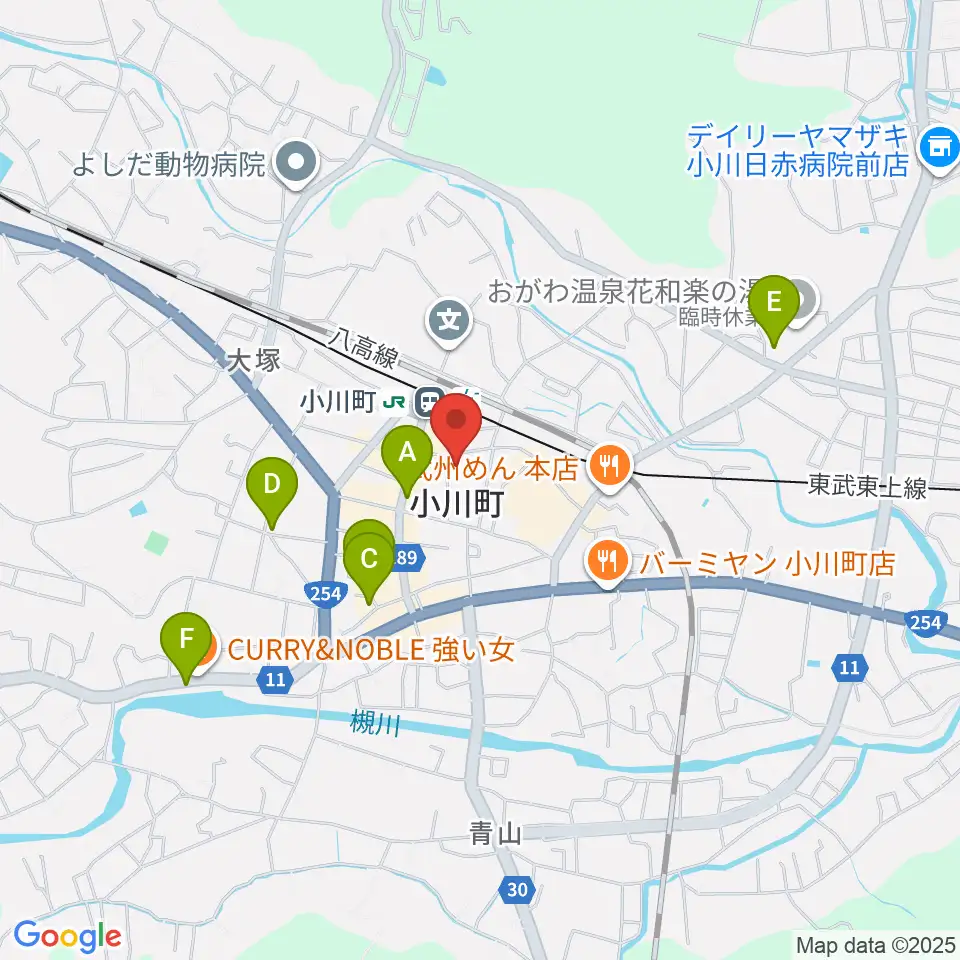 小川町民会館 リリックおがわ周辺のホテル一覧地図