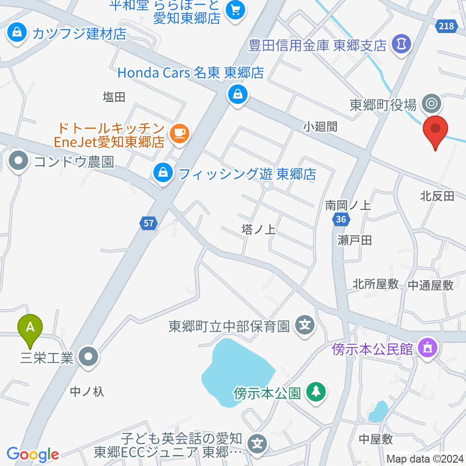 東郷町民会館周辺のホテル一覧地図