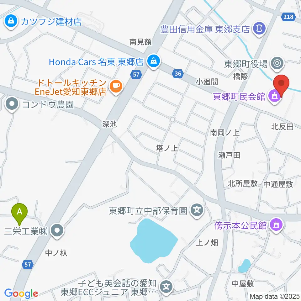 東郷町民会館周辺のホテル一覧地図